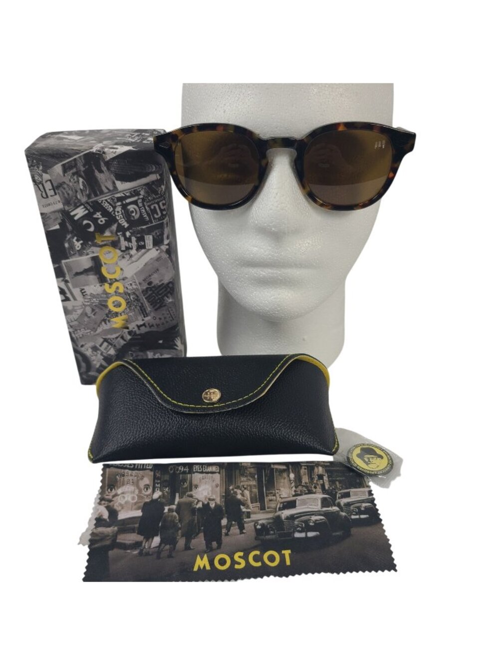 NEW Moscot Lemtosh Sun Tortoise Polarized Sunglasses 49mm With Case & Cloth